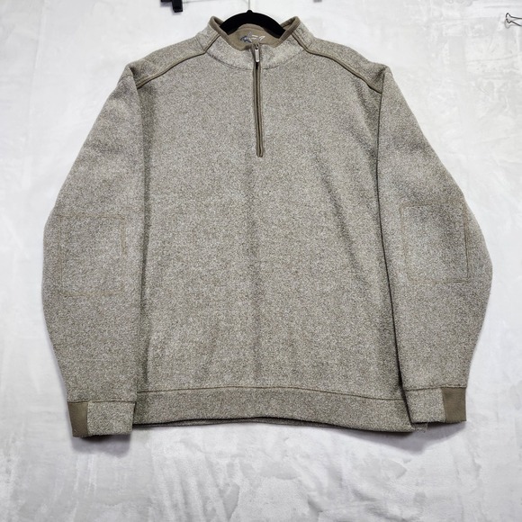 Greg Norman Collection Other - Greg Norman Mens Quarter Zip Pullover Sweater XL TG Beige Heathered Fleece Golf